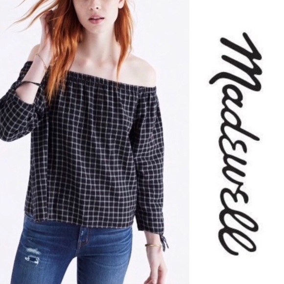 Madewell Tops - Madewell black & white check top size small 009